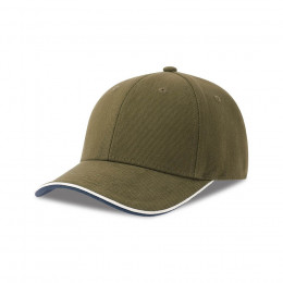 Бейсболка PILOT PIPING SANDWICH-S, 6 клиньев, металл.заст, оливковый, 100% хлопок, 355 г/м2