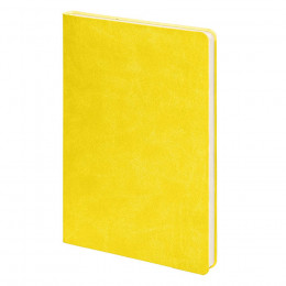 Бизнес-блокнот FUNKY, 130*210 мм, желтый,  серый форзац, мягкая обложка,  блок в линейку