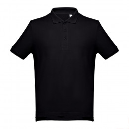 Рубашка-поло мужская ADAM, черный, S, 100% хлопок, плотность 195 г/м2