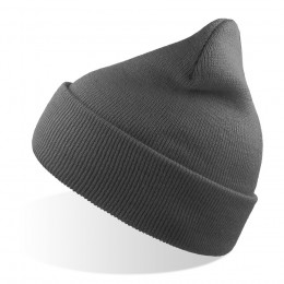 Шапка вязаная  двойная Wind-S, тёмно-серый, 100% переработанный полиэстер