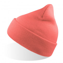 Шапка вязаная  двойная Wind-S, коралловый, 100% переработанный полиэстер