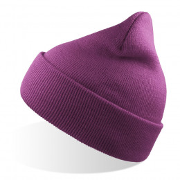 Шапка вязаная  двойная Wind-S, пурпурный, 100% переработанный полиэстер