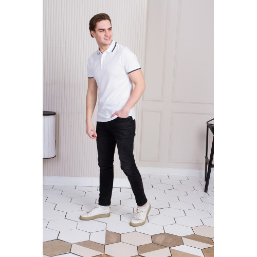 Рубашка поло мужская STAN с окантовкой хлопок/полиэстер 185, 04T