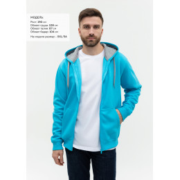 Толстовка мужская STAN с капюшоном на молнии футер с начёсом 280, 17