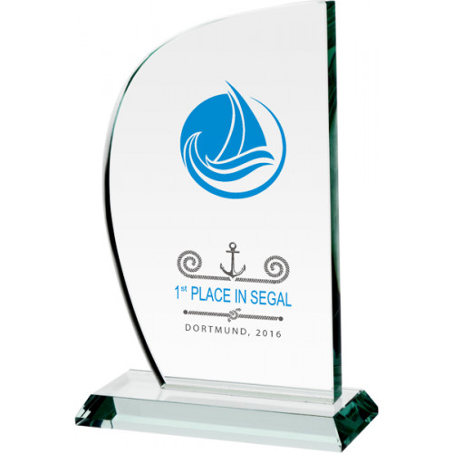 Награда стеклянная (сувенир) G035 21см (15мм) футляр в комплекте