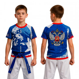 Футболка с полной запечаткой детская, модель с коротким рукавом, материал ложная сетка 28/116 (6 лет)