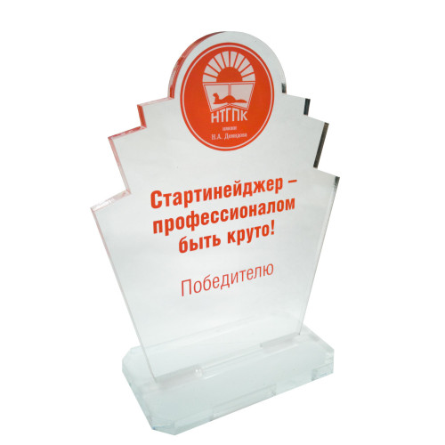 Приз из акрила 1-слойный с УФ-печатью S 201-300 см2, толщина 10 мм