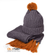 Вязаный комплект шарф и шапка "GoSnow" оранжевый 