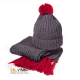 Вязаный комплект шарф и шапка "GoSnow" красный 