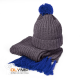 Вязаный комплект шарф и шапка "GoSnow" синий 