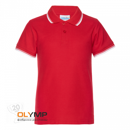 Рубашка поло детская STAN с окантовкой хлопок/полиэстер 185, 04TJ                                                                                         красный   