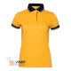 Рубашка поло женская STAN с контрастными деталями хлопок/полиэстер 185, 04CW жёлтый 
